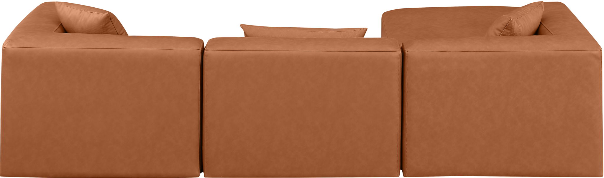 Cube - 4 Piece Modular Sectional With Chaise - Cognac - Urban Living Furniture (Los Angeles, CA)