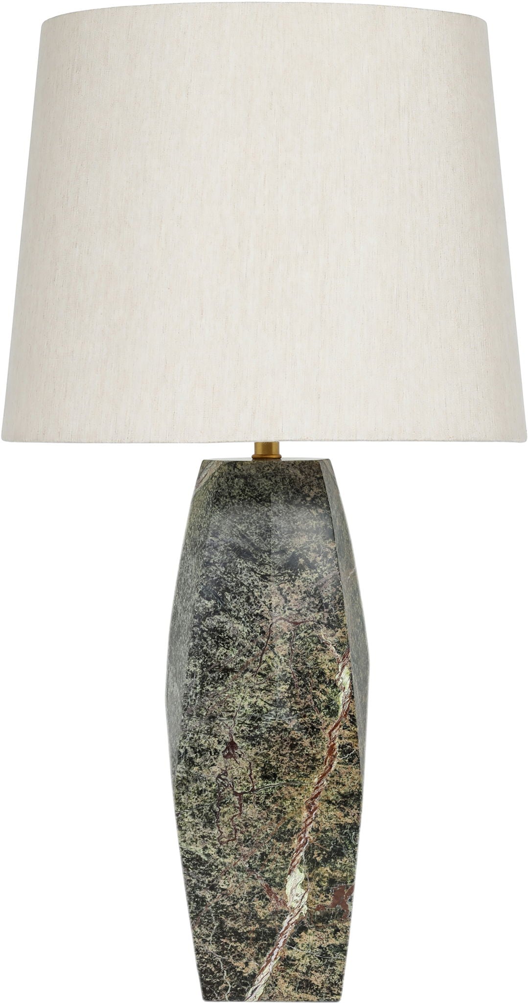 Seraphine - Genuine Marble And Linen Textured Fabric Table Lamp