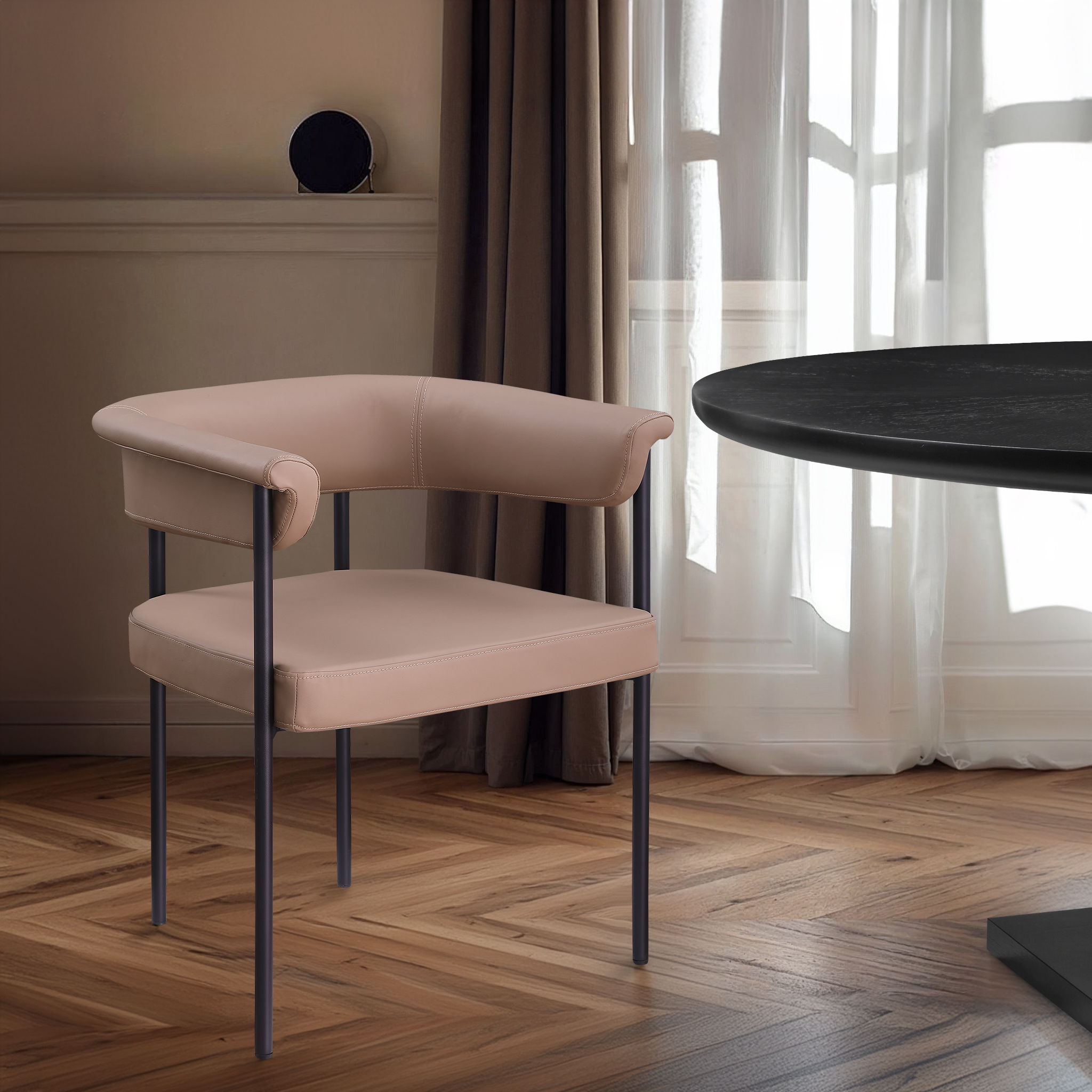 Malin - Faux Leather Dining Chair (Set of 2) - Tan - Urban Living Furniture (Los Angeles, CA)