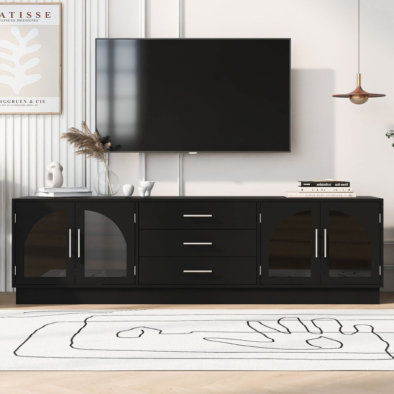 Modern Minimalist TV Stand For TVs Up To 75" With Adjustable Shelves