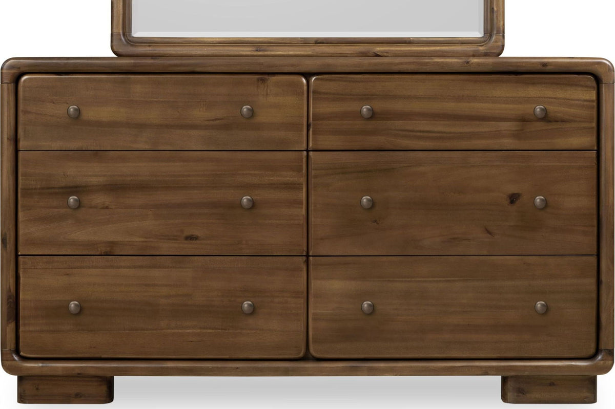 Boka - Six Drawer Acacia Wood Dresser - Impala
