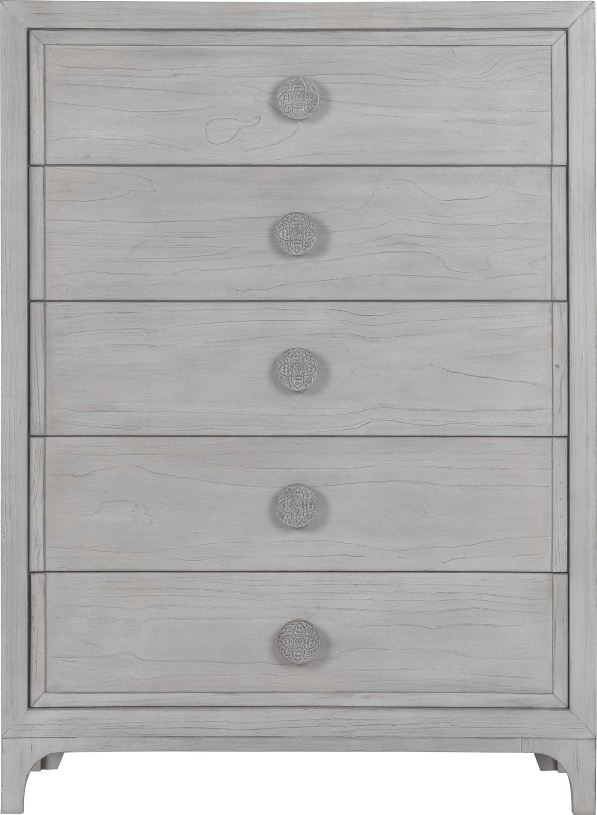 Boho Chic - Five-Drawer Chest - Washed White (2024)