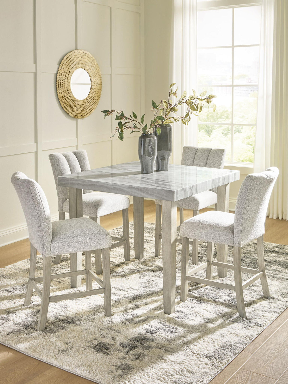 Larawyn - 5 Pc. - Counter Height Dining Table And 4 Barstools - Bisque - Urban Living Furniture (Los Angeles, CA)