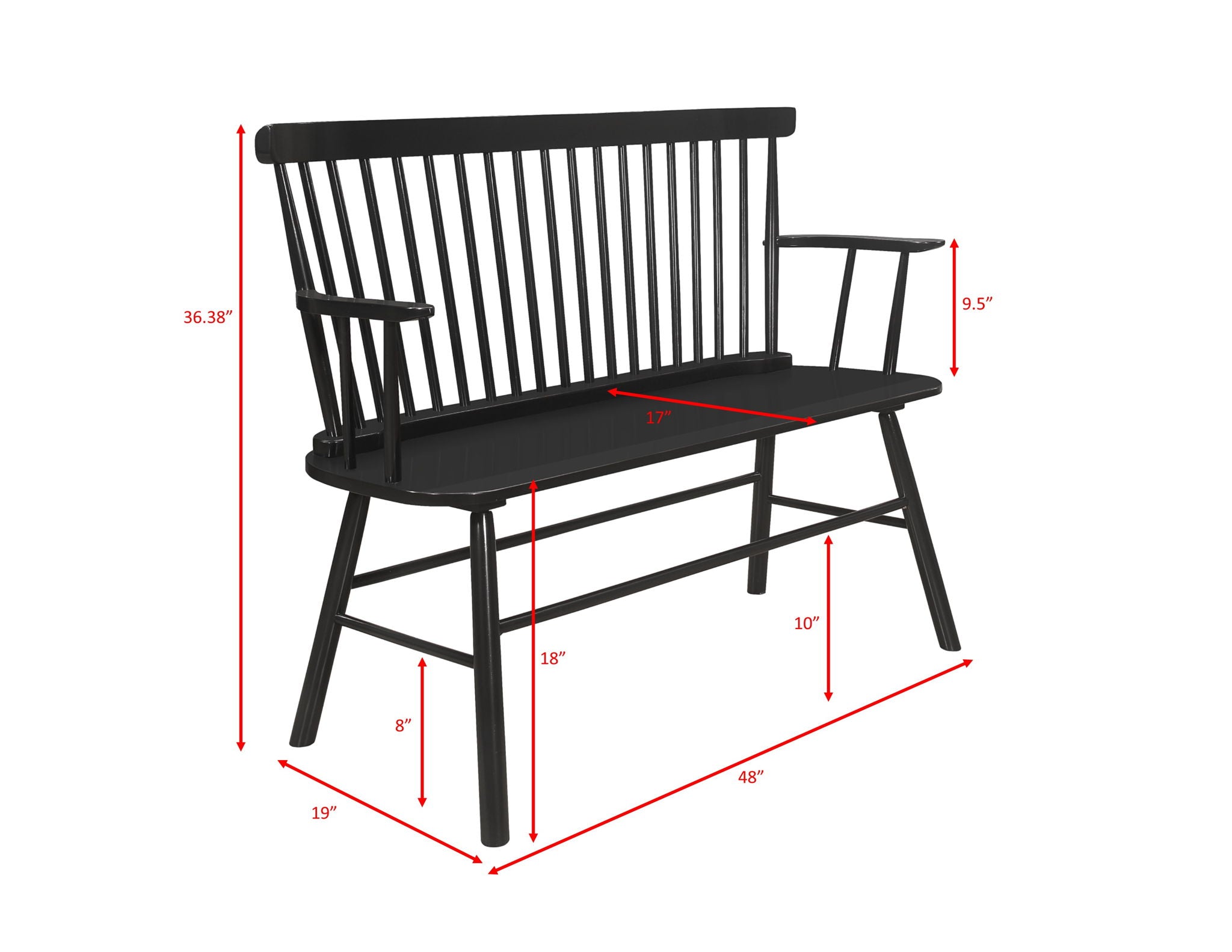 Jerimiah - Spindleback Bench - Urban Living Furniture (Los Angeles, CA)