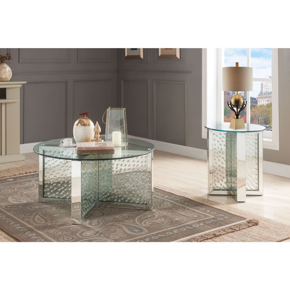Nysa - Coffee Table - Mirrored & Faux Crystals - Glass - Urban Living Furniture (Los Angeles, CA)