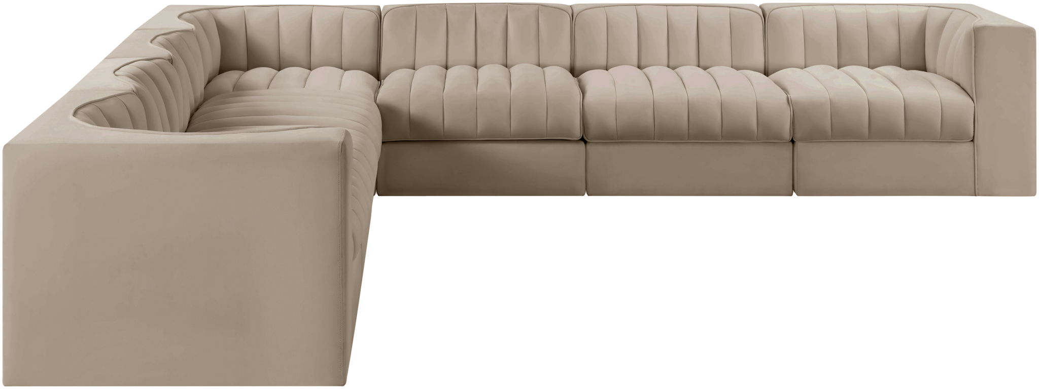 Rummi - Symmetrical Velvet Performance Fabric Upholstered 7 Piece Modular Sectional (With 3 Corner Chairs) - Urban Living Furniture (Los Angeles, CA)