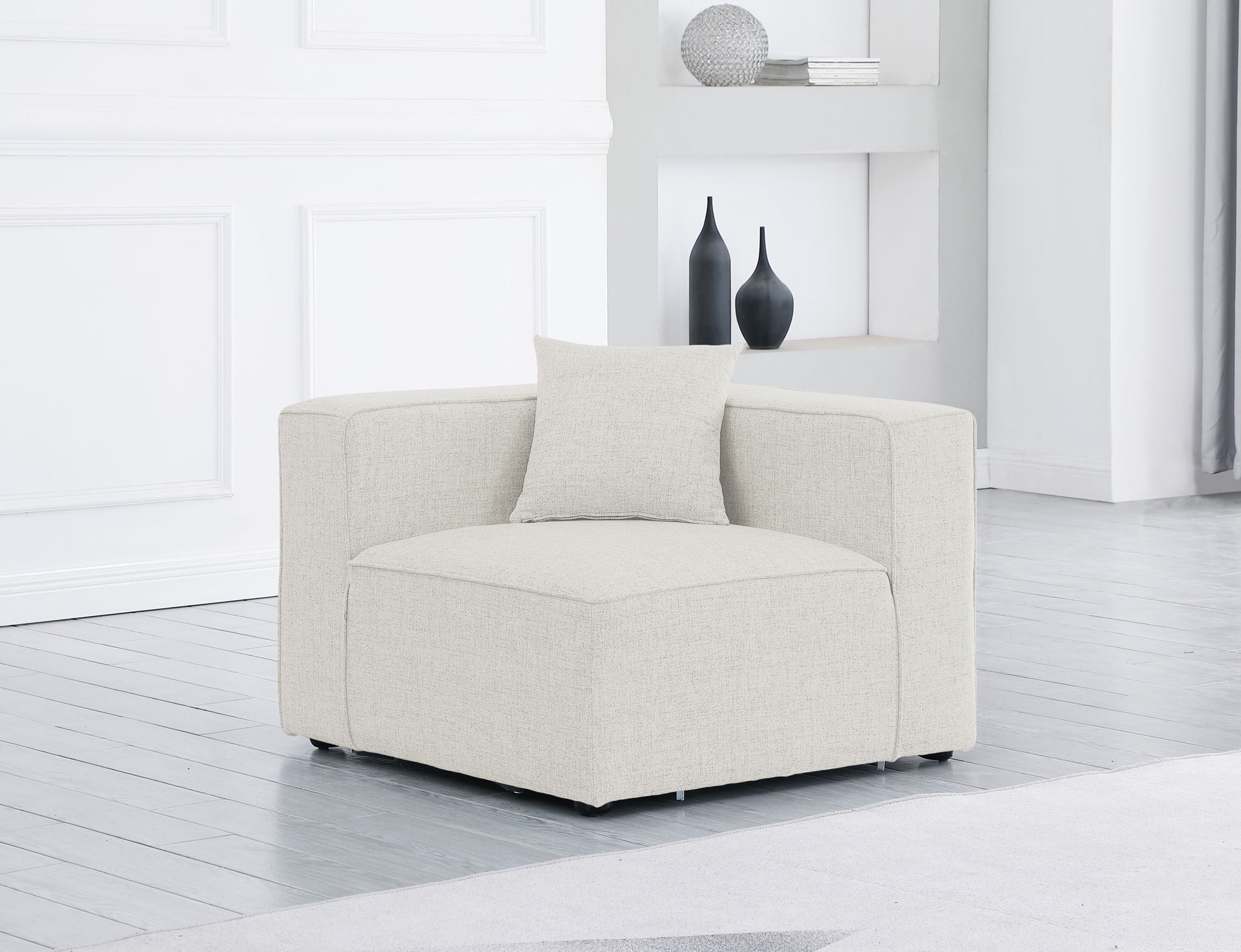 Cube - Linen Corner Chair - Urban Living Furniture (Los Angeles, CA)