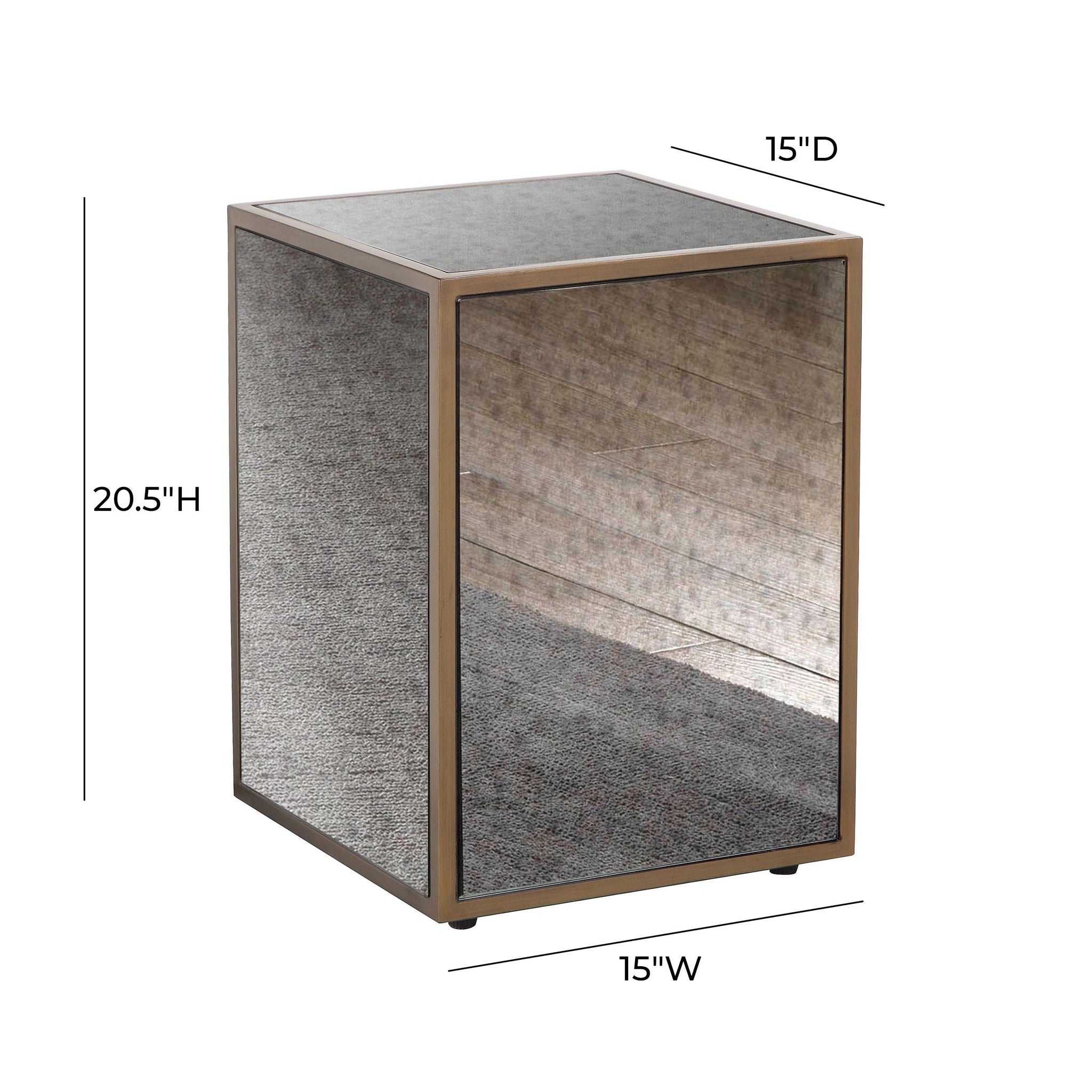 Lana - Mirrored Side Table - Antique Mirror - Urban Living Furniture (Los Angeles, CA)