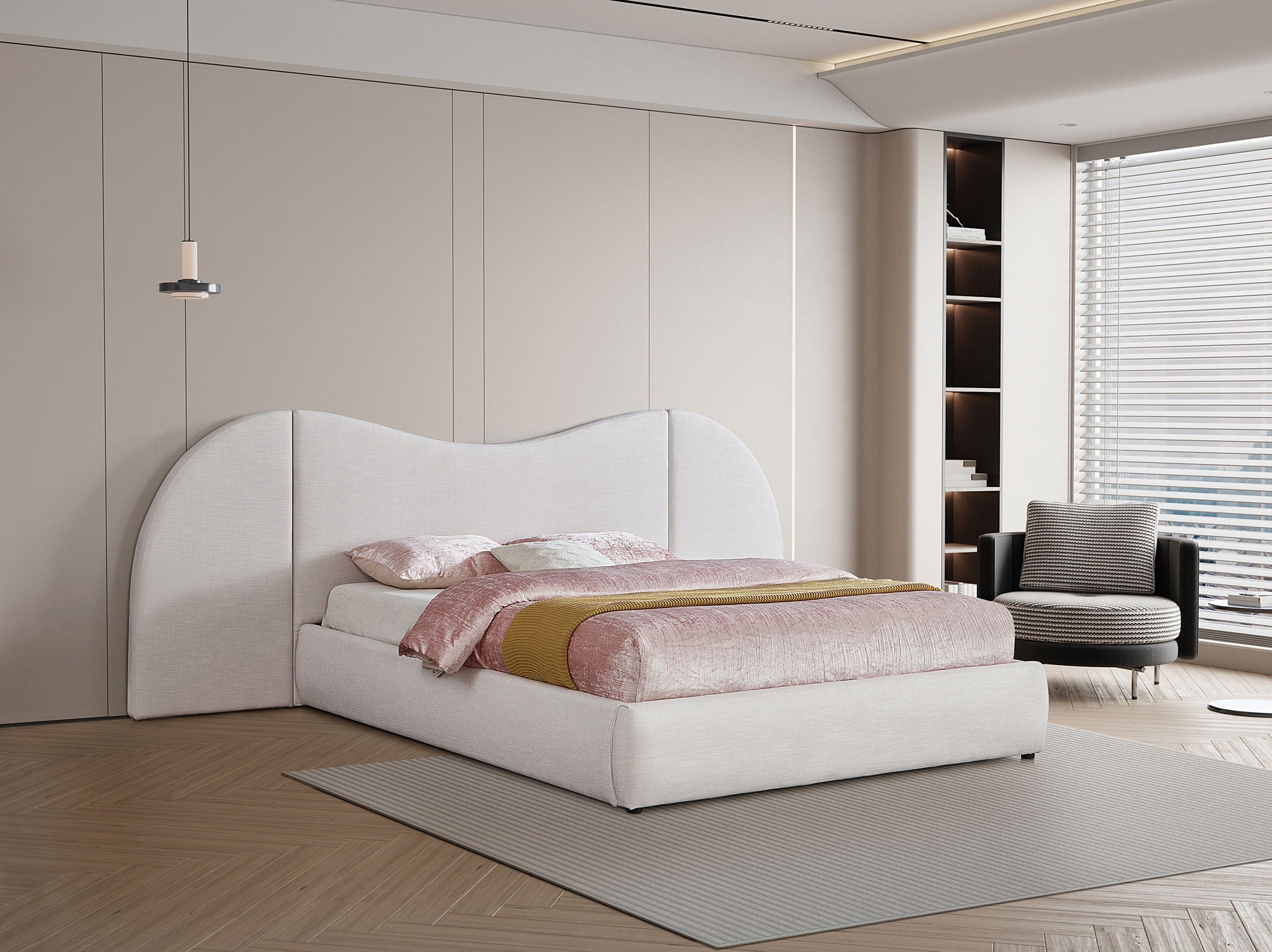 Everest - Linen Fabric Bed - Urban Living Furniture (Los Angeles, CA)