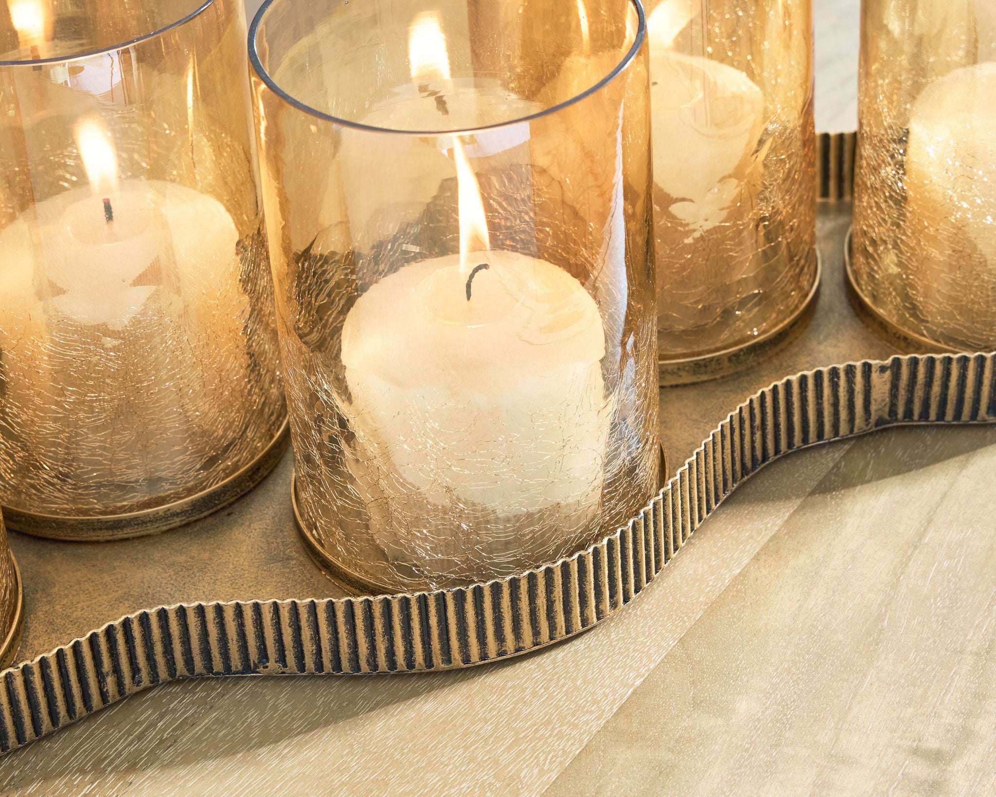 Evereton - Antique Gold Finish - Candle Holder - Urban Living Furniture (Los Angeles, CA)