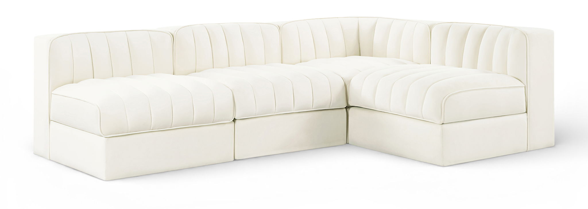 Rummi - Armless Velvet Performance Fabric Upholstered 4 Piece Modular Sectional - Urban Living Furniture (Los Angeles, CA)