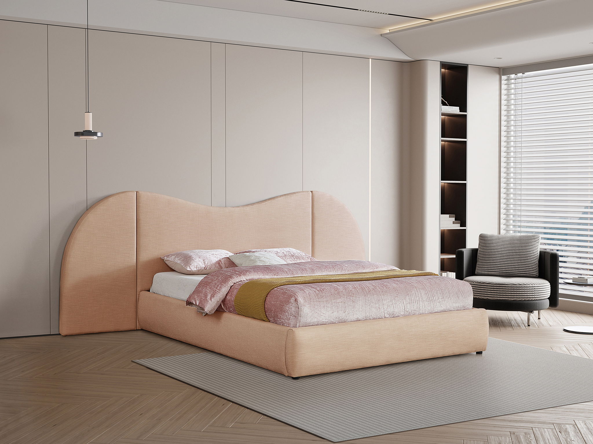 Everest - Linen Fabric Bed - Urban Living Furniture (Los Angeles, CA)
