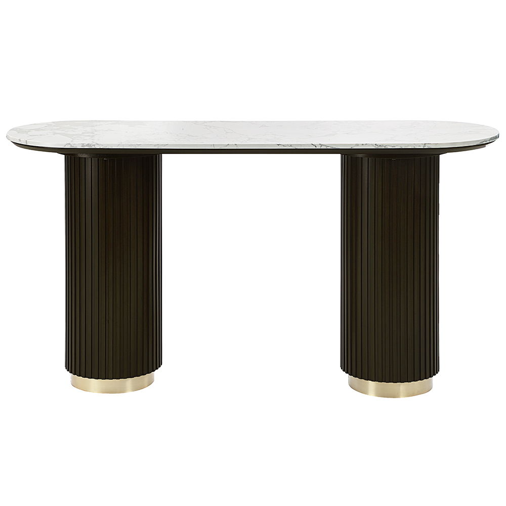 Clayten - Sofa Table - White Natural Marble Top & Espreeso Finish - Urban Living Furniture (Los Angeles, CA)