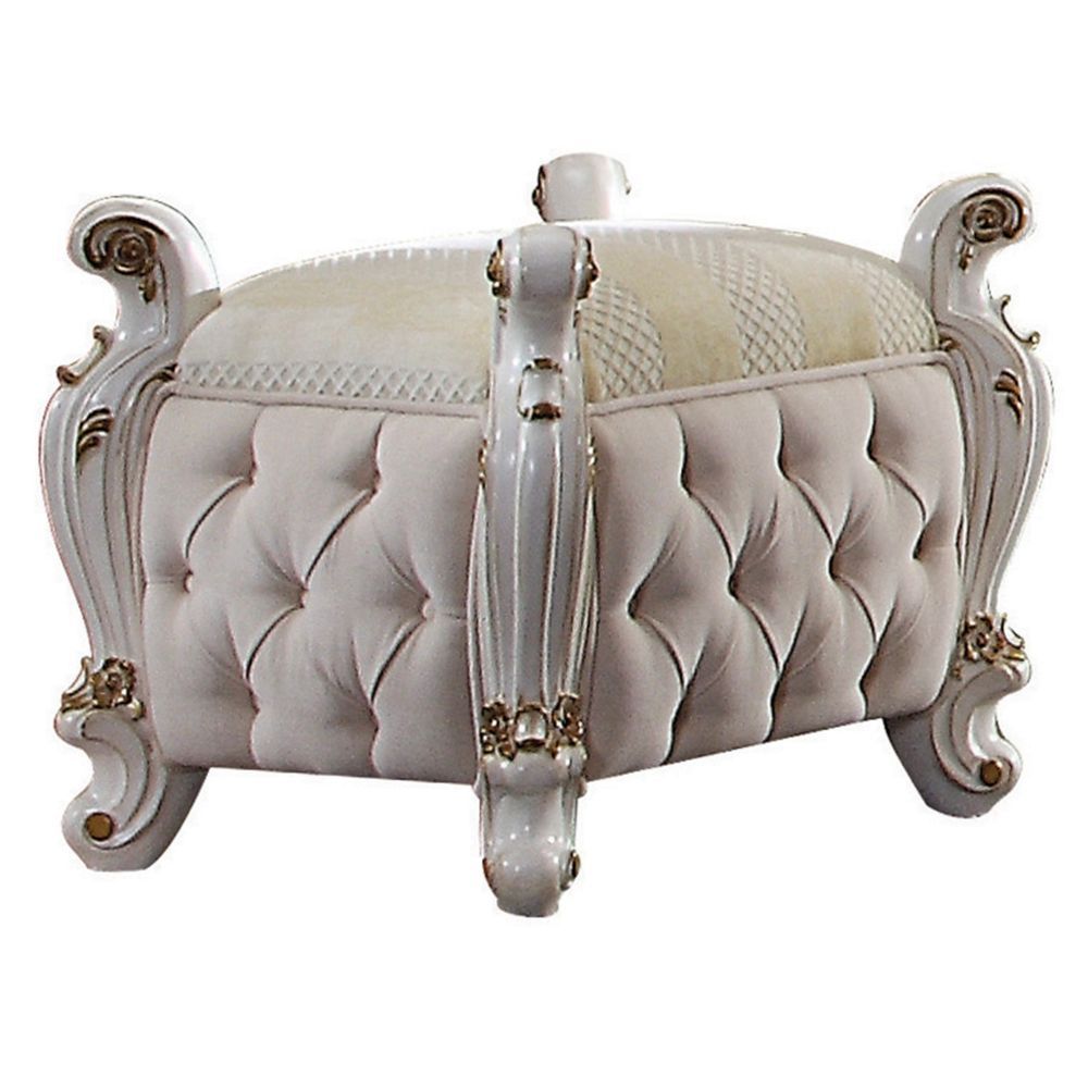 Picardy - Vanity Stool - Fabric & Antique Pearl - Urban Living Furniture (Los Angeles, CA)