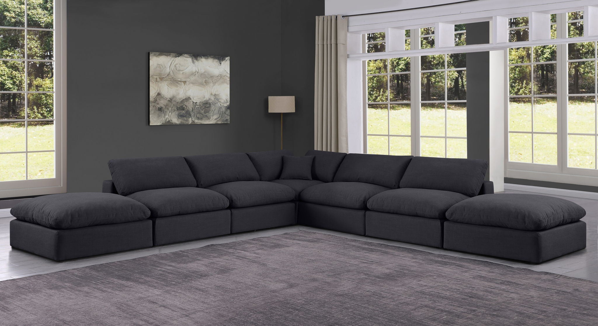 Comfy - 7 Piece Linen Modular Corner Sectional - Urban Living Furniture (Los Angeles, CA)