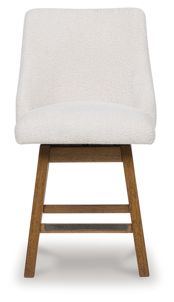 Cabalynn - Oatmeal / Light Brown - Upholstered Swivel Barstool (Set of 2) - Urban Living Furniture (Los Angeles, CA)