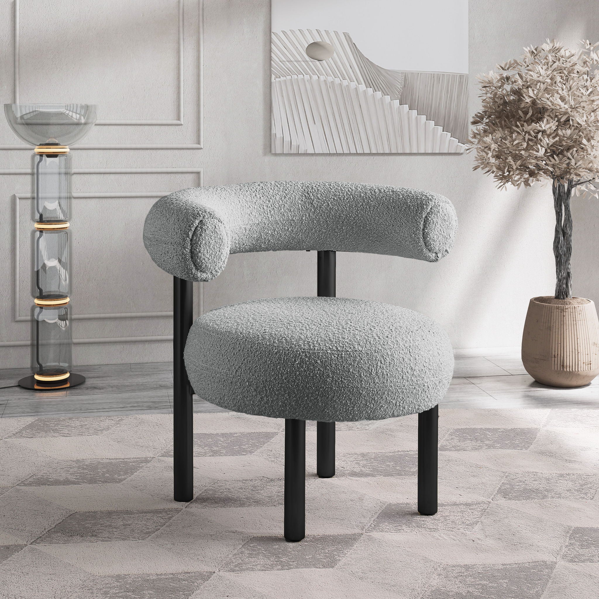 Bordeaux - Boucle Fabric Accent Chair With Black Legs - Urban Living Furniture (Los Angeles, CA)