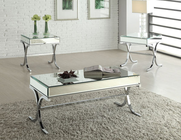 Yuri - Coffee Table - Mirrored Top & Chrome - Urban Living Furniture (Los Angeles, CA)