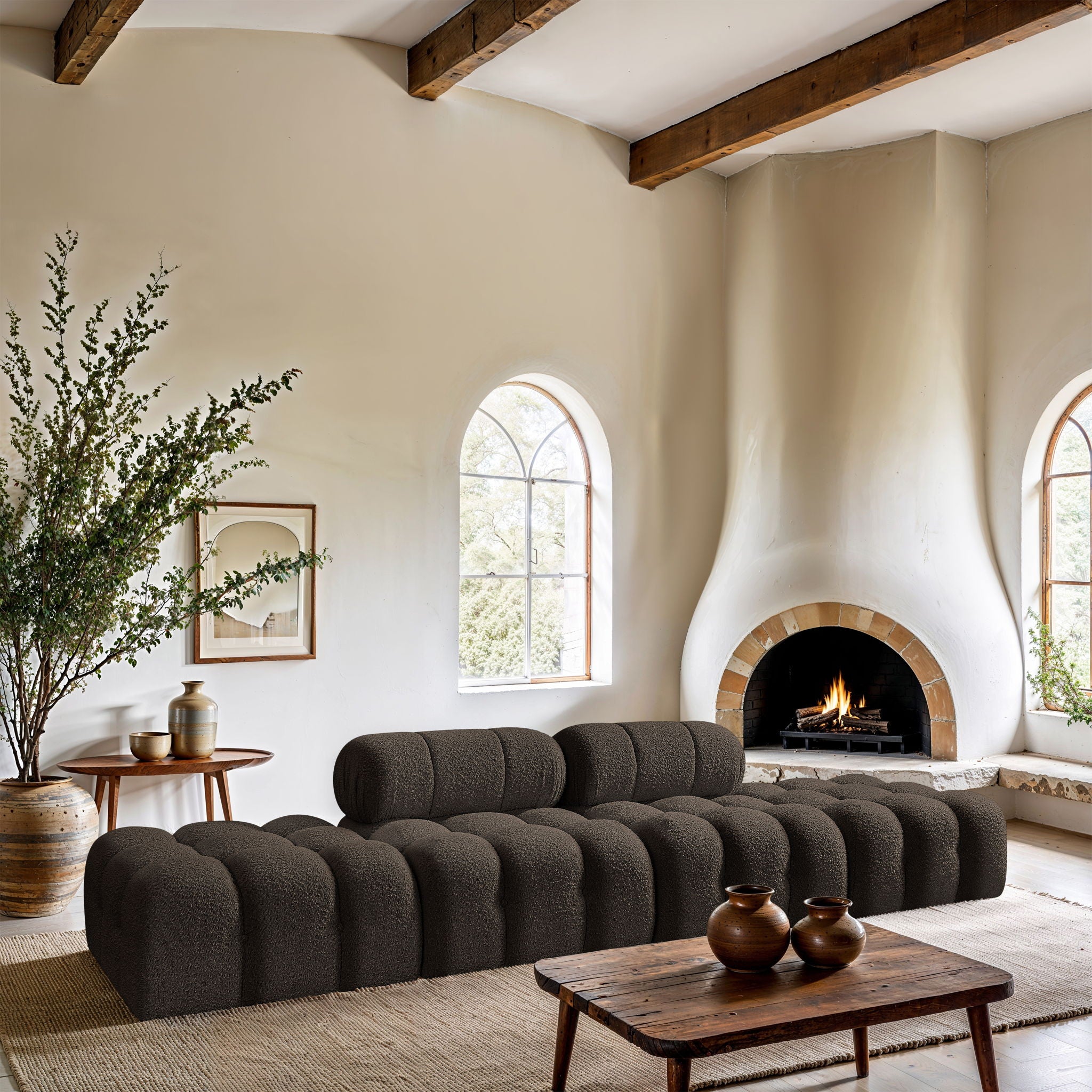 Ames - 4 Piece Boucle Upholstered Modular Sofa With 2 Backless Seats - Urban Living Furniture (Los Angeles, CA)