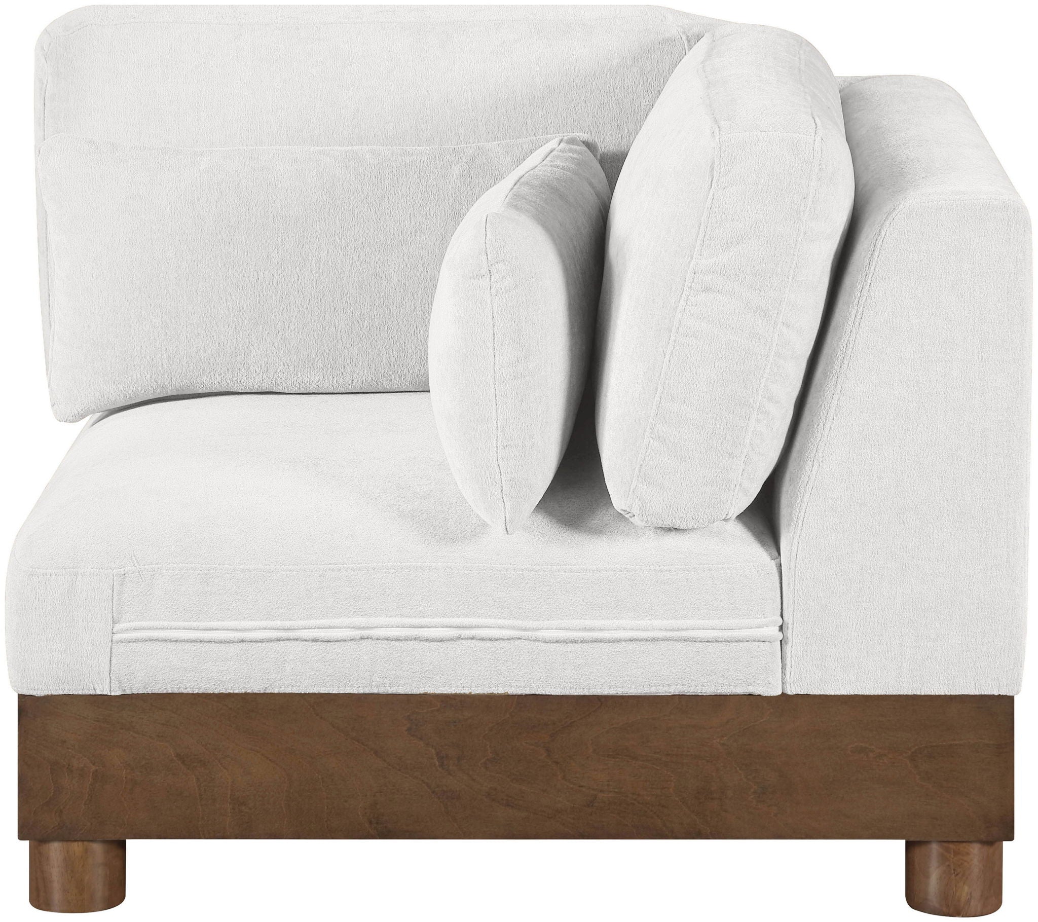 Turin - Chenille Fabric Upholstered Modular Corner Chair - Walnut Base - Urban Living Furniture (Los Angeles, CA)