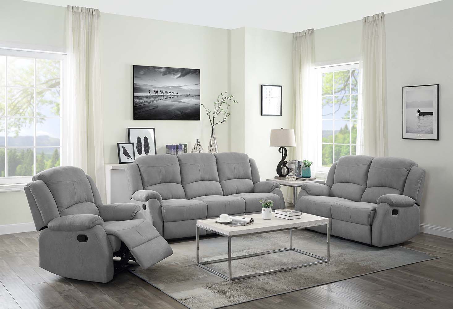 Zorina - Recliner - Gray Fabric - Urban Living Furniture (Los Angeles, CA)