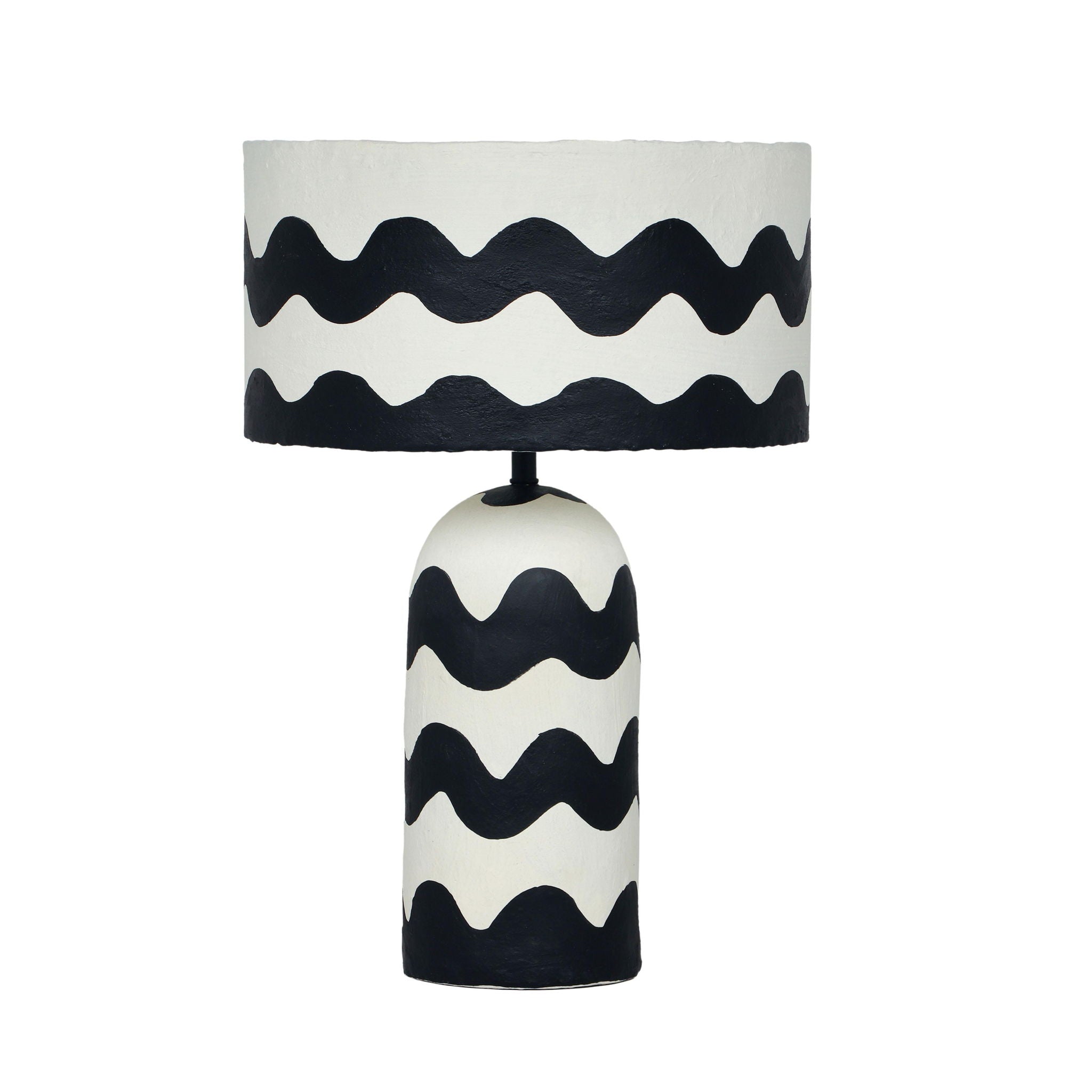 Tropea - Black Waves Papier Mache Table Lamp - Black Waves - Urban Living Furniture (Los Angeles, CA)