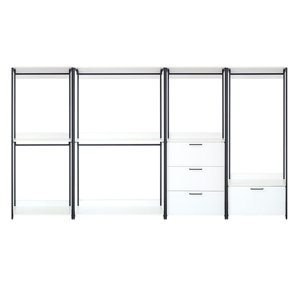 Fiona - Freestanding Walk In Closet System With Metal Frame Durable Storage Solution Melamine - White