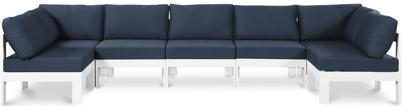 Nizuc - Outdoor Patio 7 Piece Modular Sectional With White Frame