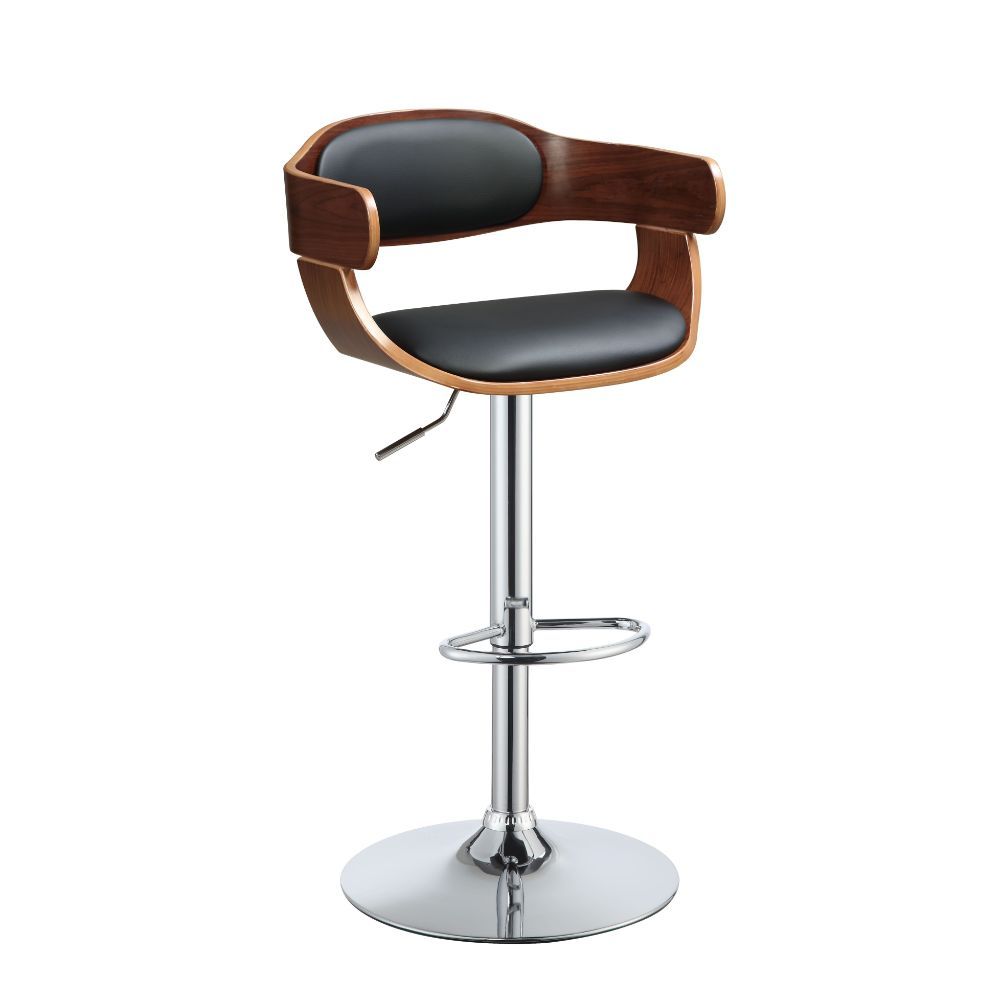 Camila - Stool - Black PU & Walnut - Metal - 42" - Urban Living Furniture (Los Angeles, CA)