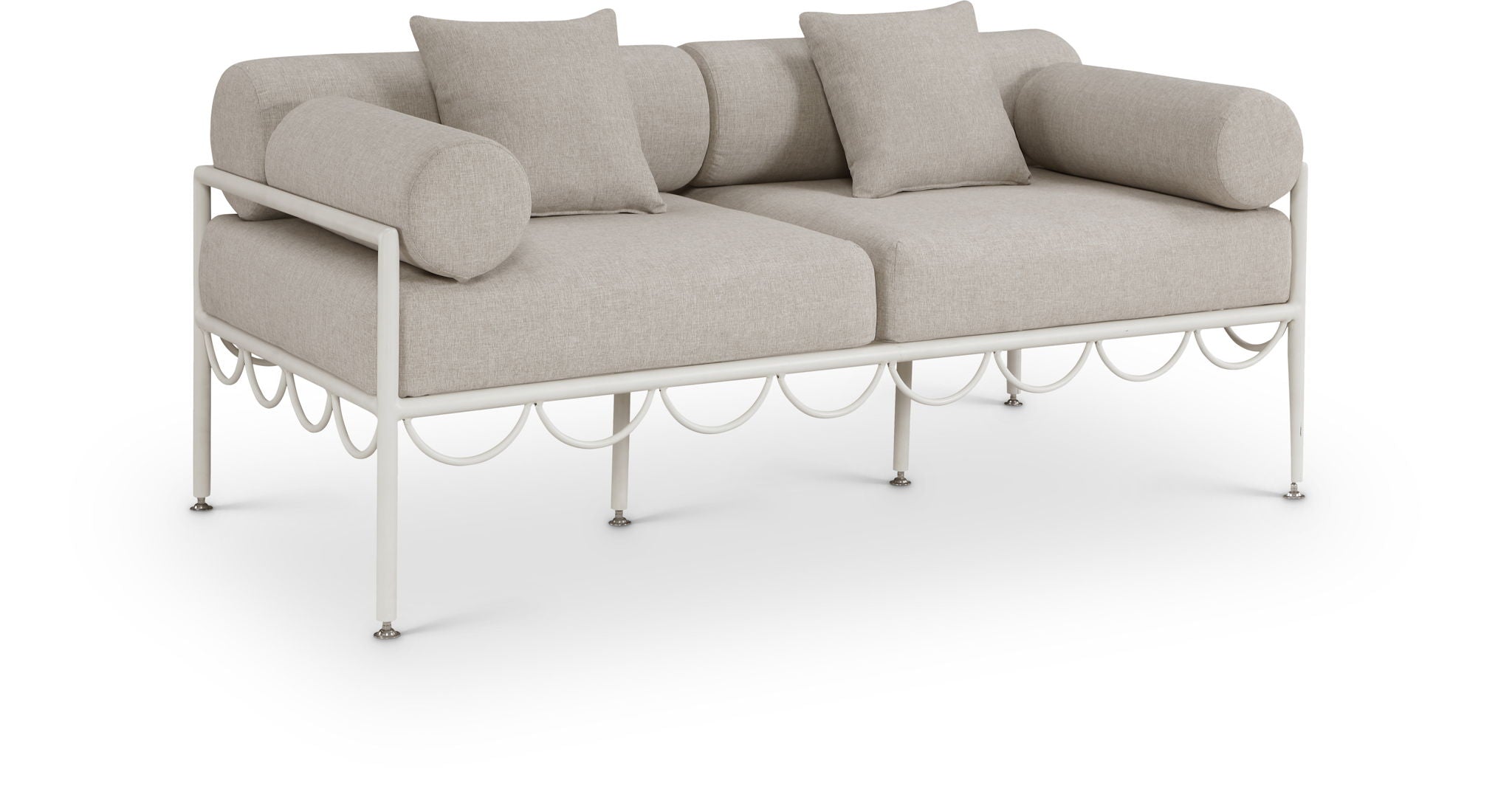 Portofino - Resilient Water Repellent Fabric 69.75" Upholstered Outdoor Patio Loveseat - Urban Living Furniture (Los Angeles, CA)