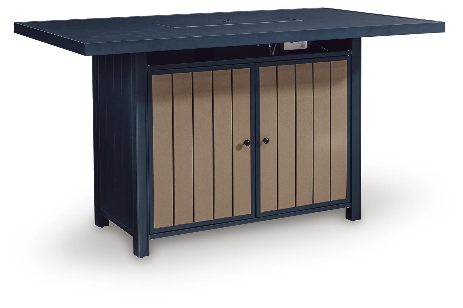 East Beach - Rectangular Bar Table With Fire Pit - Blue - Urban Living Furniture (Los Angeles, CA)