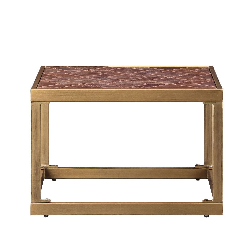 Genevieve - End Table - Retro Brown Top Grain Leather - Urban Living Furniture (Los Angeles, CA)