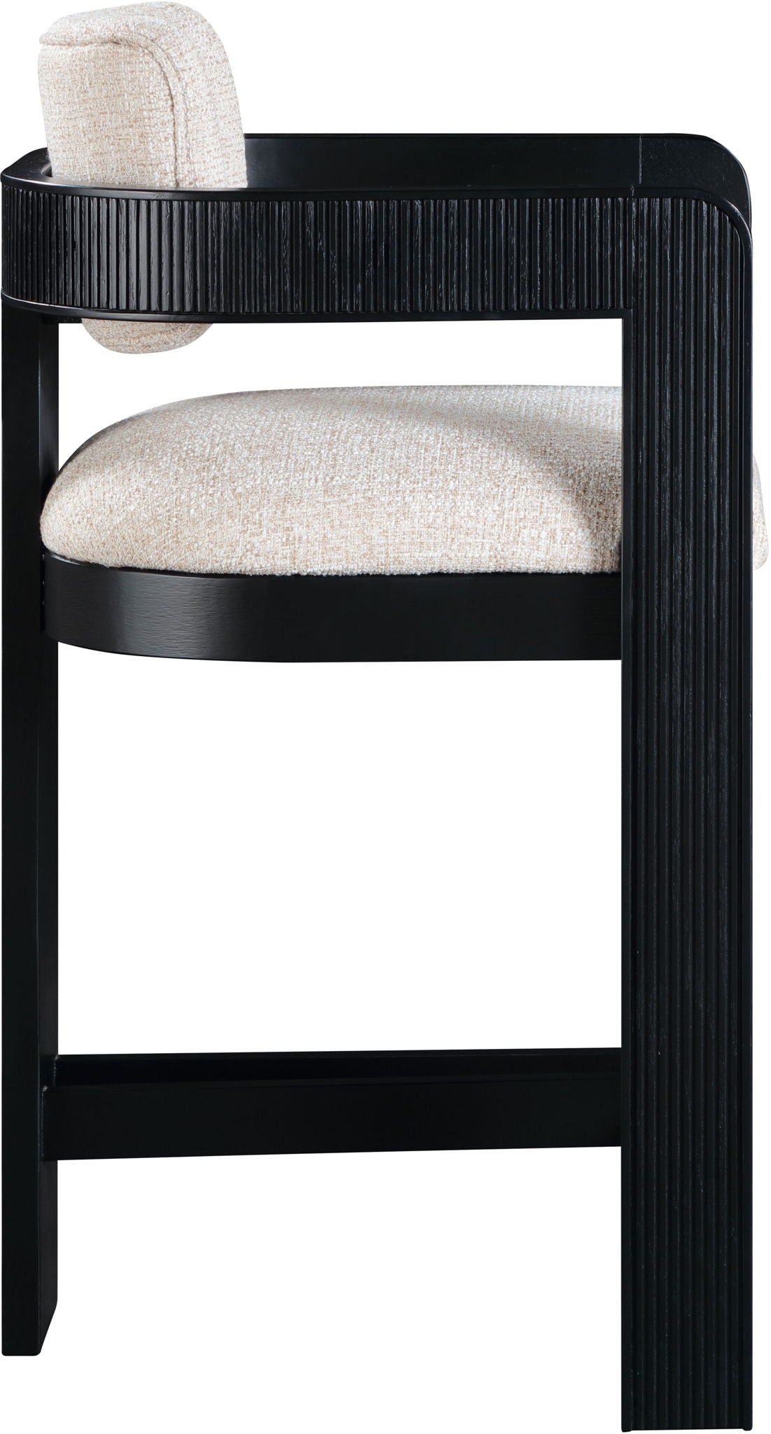 Sacha - Linen Stool With Black Base - Urban Living Furniture (Los Angeles, CA)