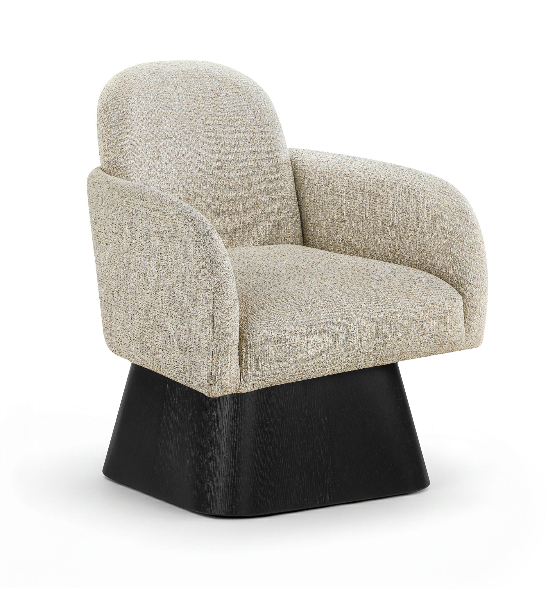 Marlowe - Linen Textured Fabric Upholstered Swivel Accent Chair - Stained Black - Urban Living Furniture (Los Angeles, CA)