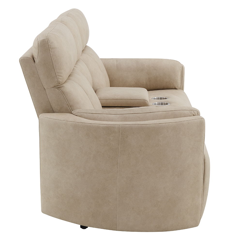 Elison - Motion Loveseat With Console - Dark Beige Polish Microfiber - Urban Living Furniture (Los Angeles, CA)