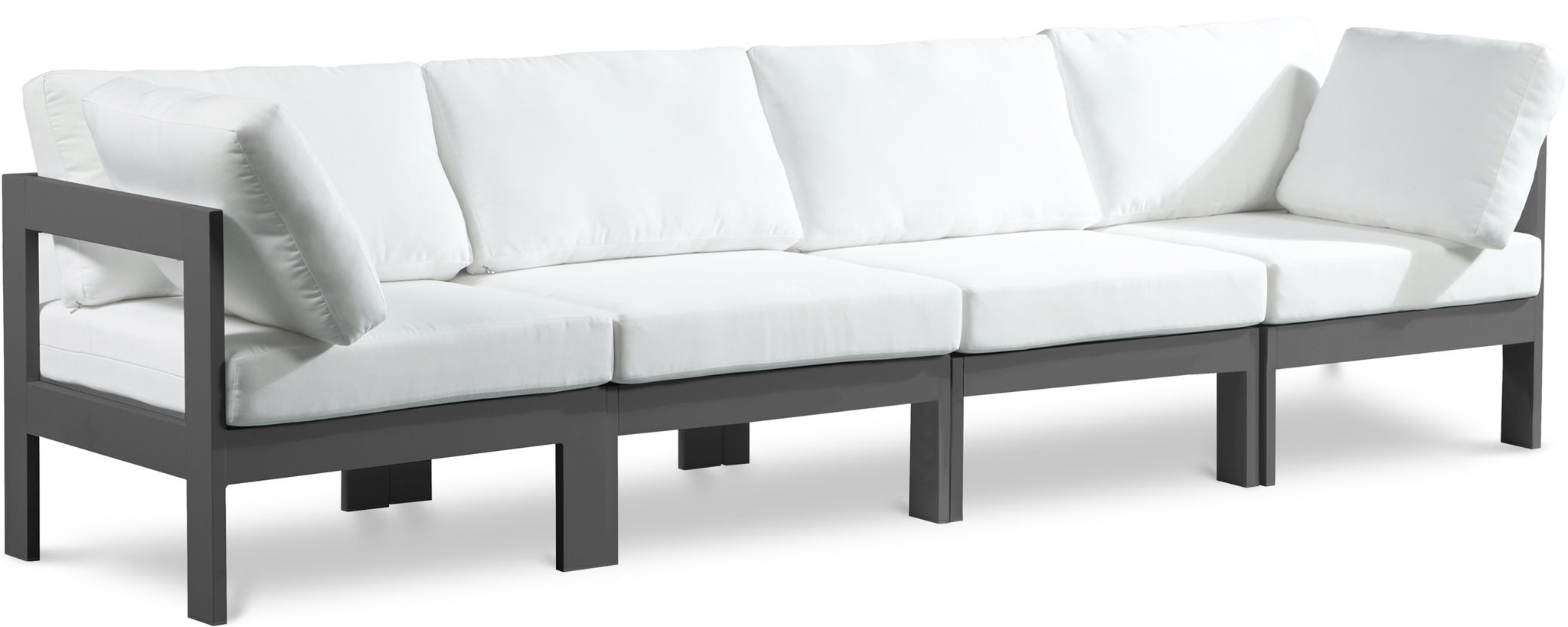 Nizuc - Outdoor Patio 4 Seat Modular Sofa With Gray Frame - Urban Living Furniture (Los Angeles, CA)
