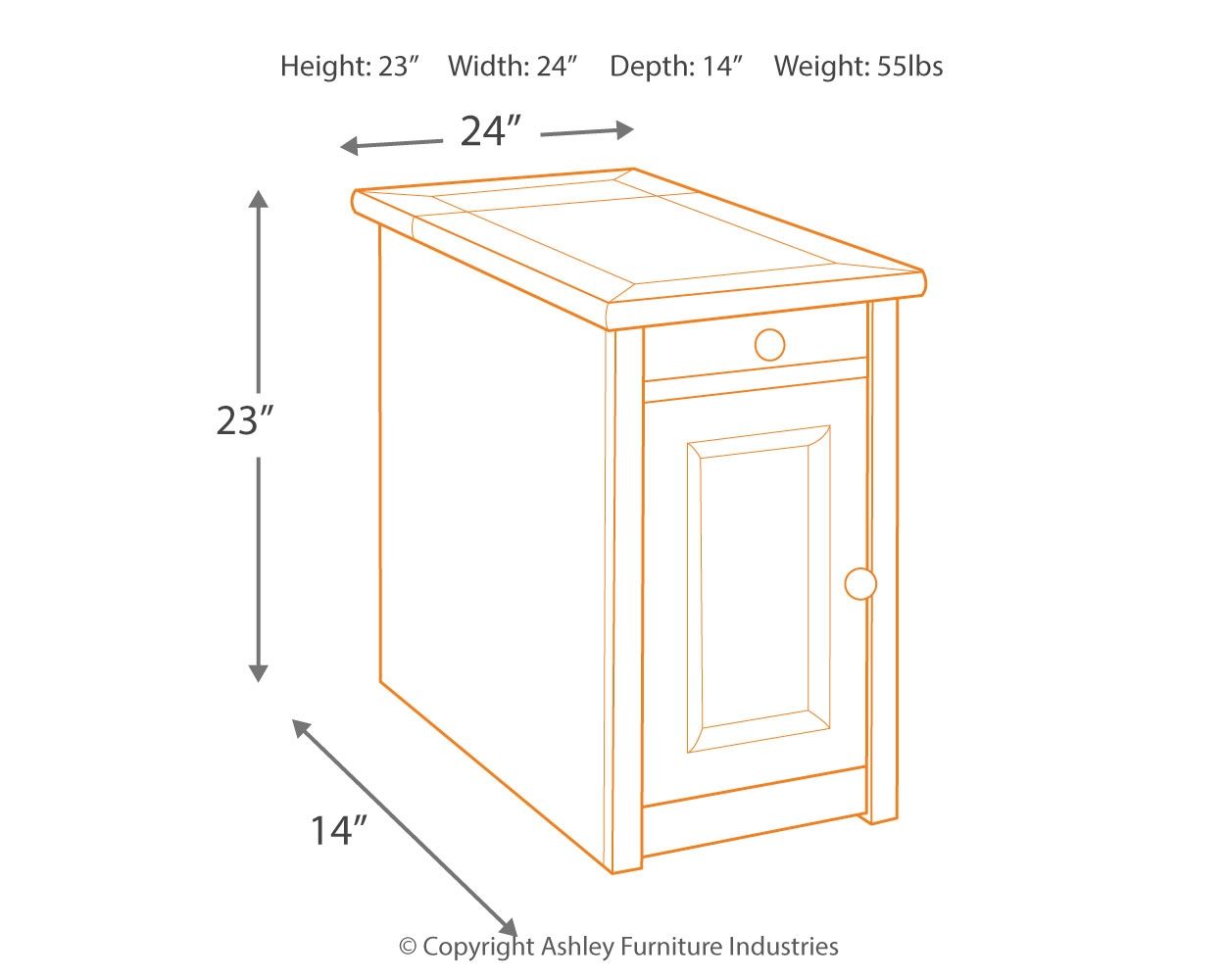 Tyler Creek - Grayish Brown / Black - Chair Side End Table - Urban Living Furniture (Los Angeles, CA)