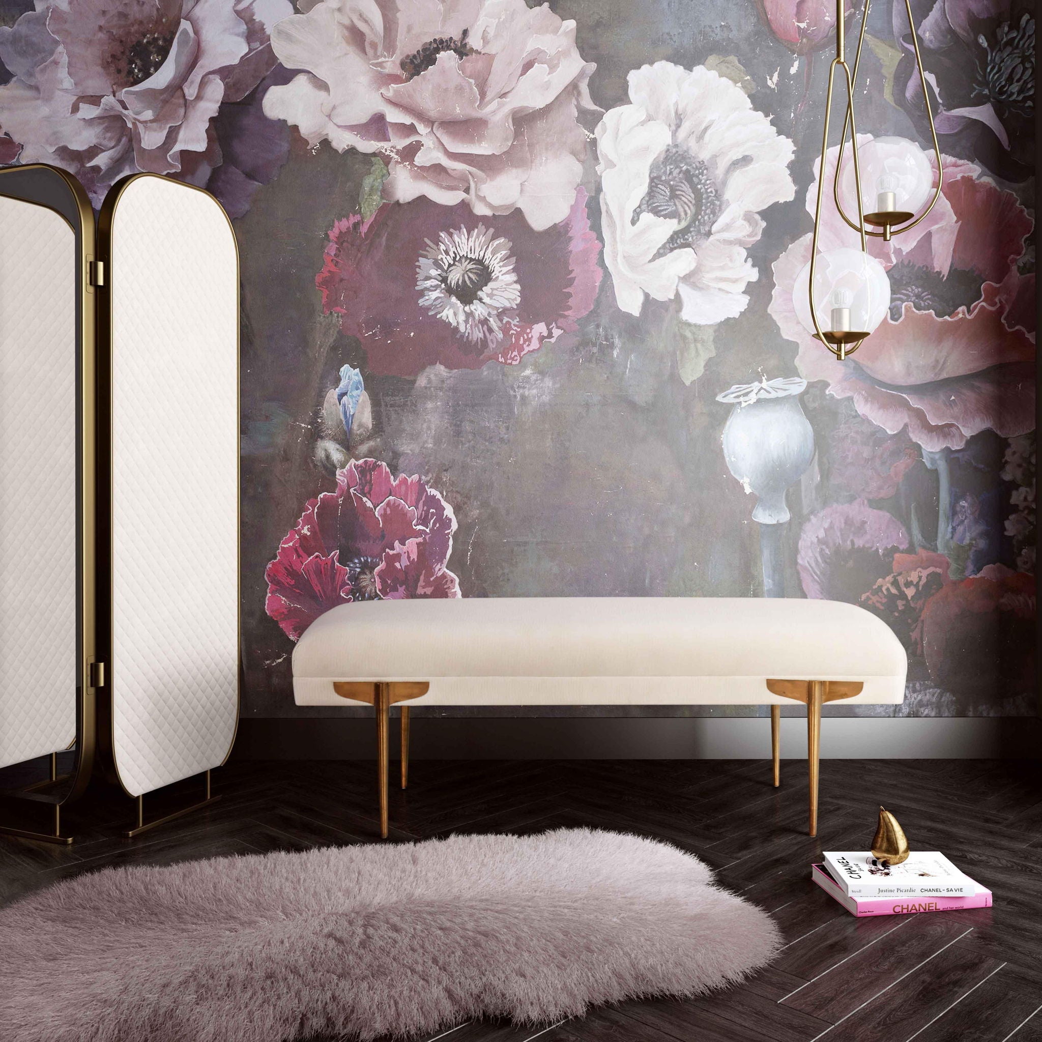 Brno - Waived Velvet Bench - Urban Living Furniture (Los Angeles, CA)