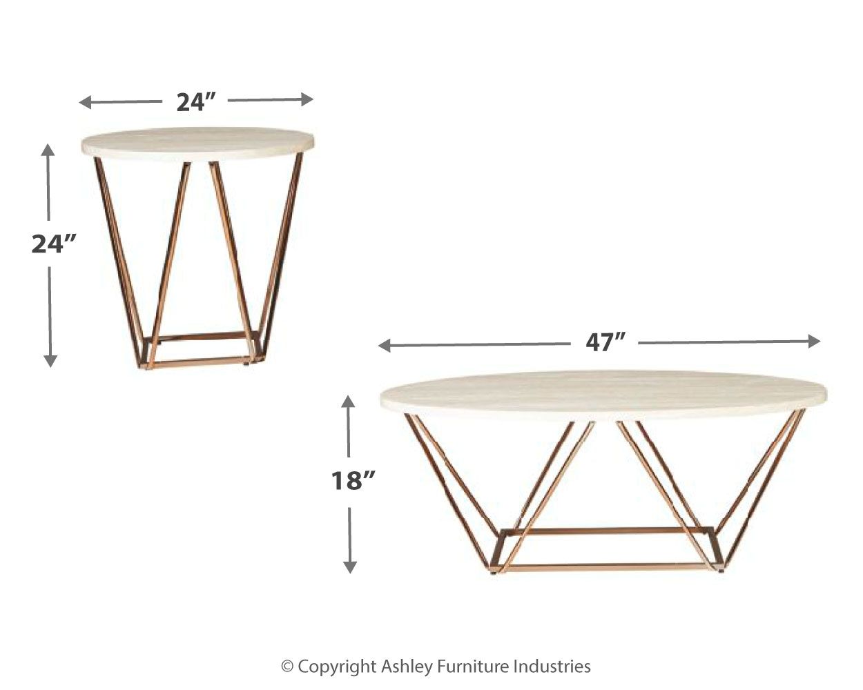 Tarica - White / Metallic - Occasional Table Set (Set of 3) - Urban Living Furniture (Los Angeles, CA)