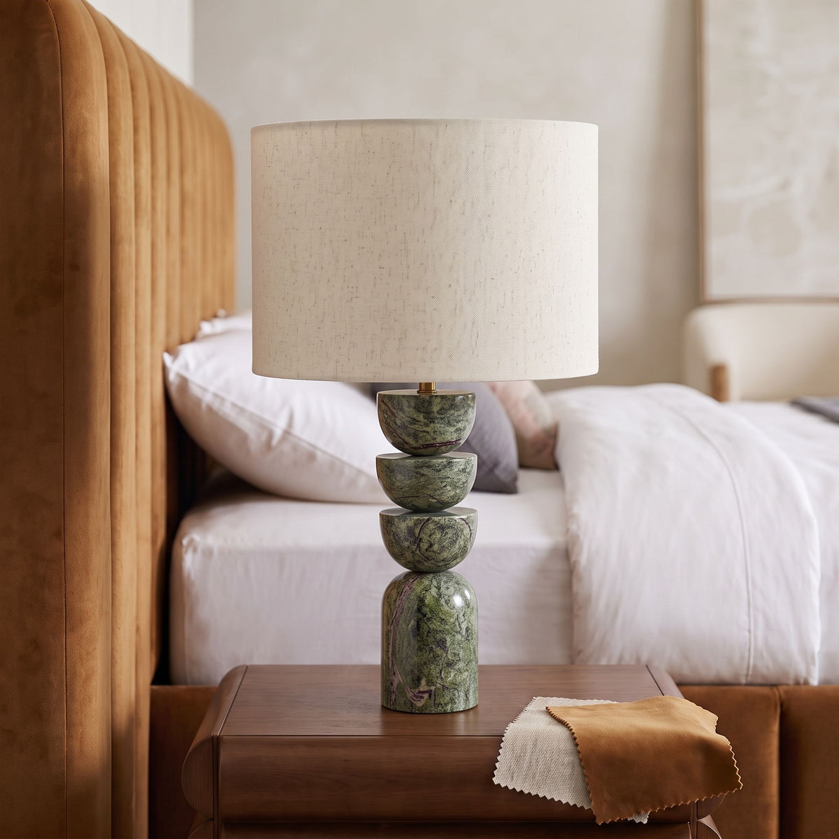 Opus - Linen Textured Fabric And Brass Table Lamp