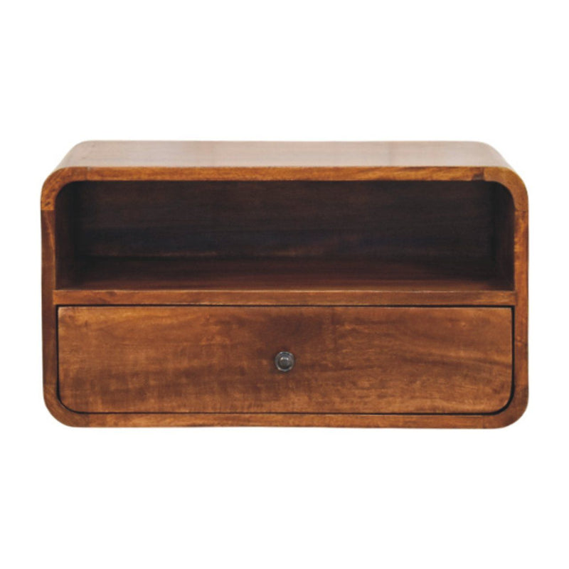 Curved Upper Slot Floating Nightstand