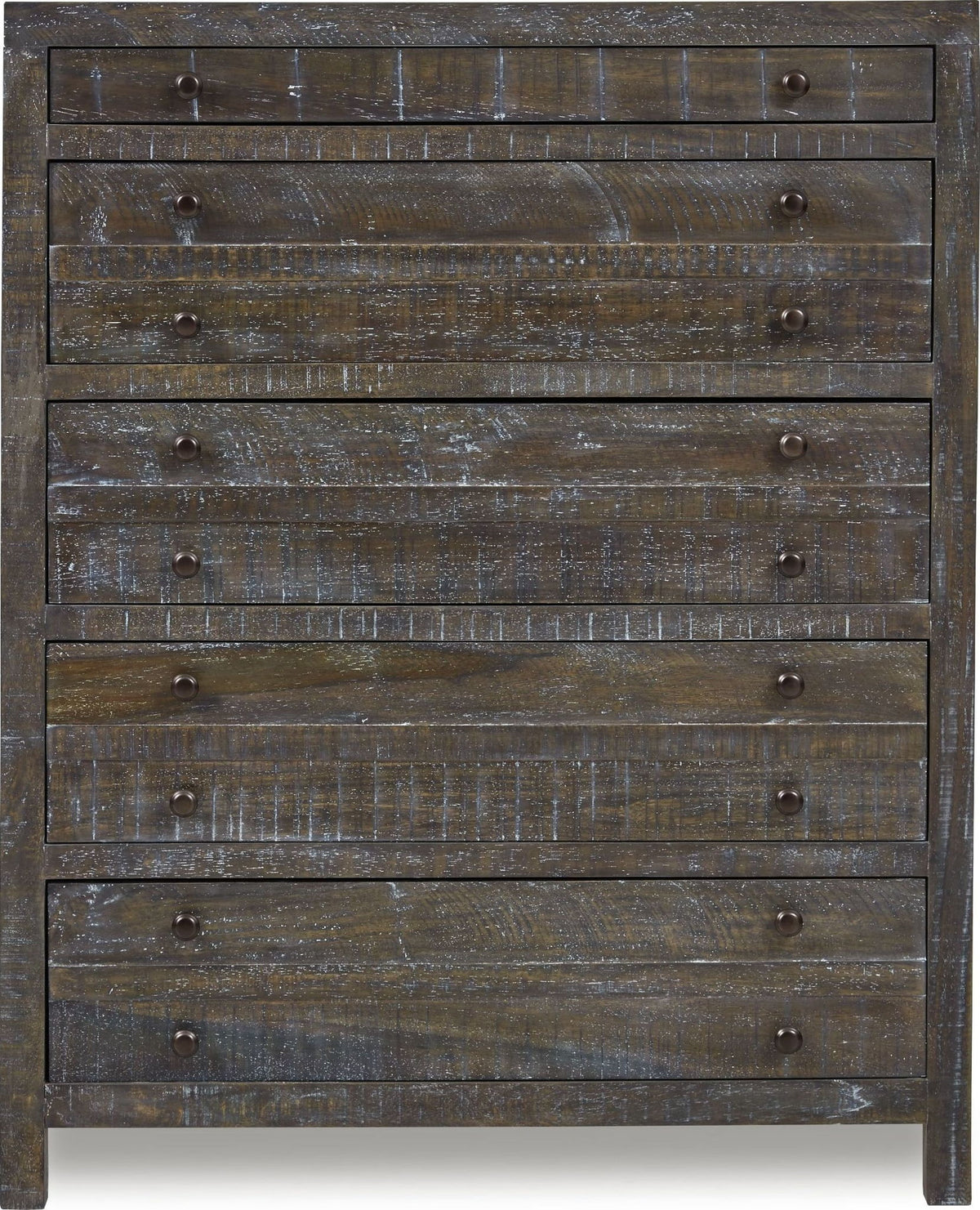 Townsend - Solid Wood Five Drawer Chest - Gunmetal (2024)