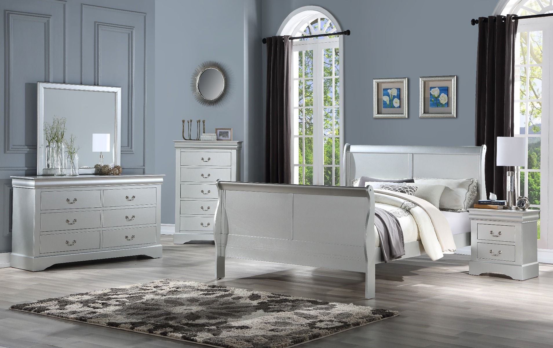 Louis Philippe III - Bed (FB 34"H) - Urban Living Furniture (Los Angeles, CA)