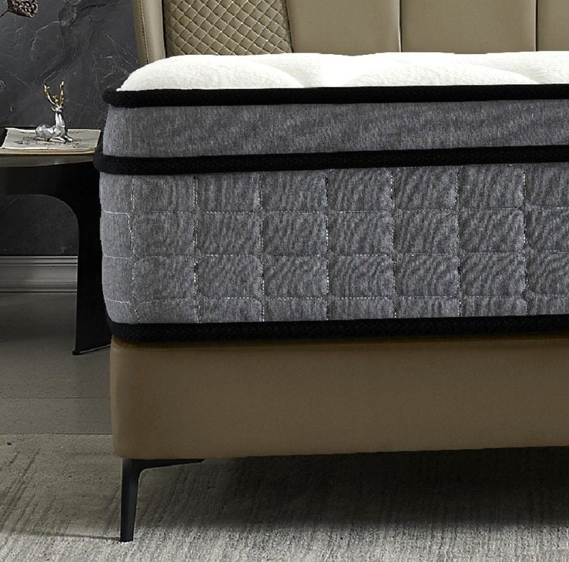 12" Full Size Hybrid Pillow Top Mattress A Box With Gel Infused Memory Foam, Breathable And Hypoallergenic, Medium Firm For Lumbar Support - White / Gray