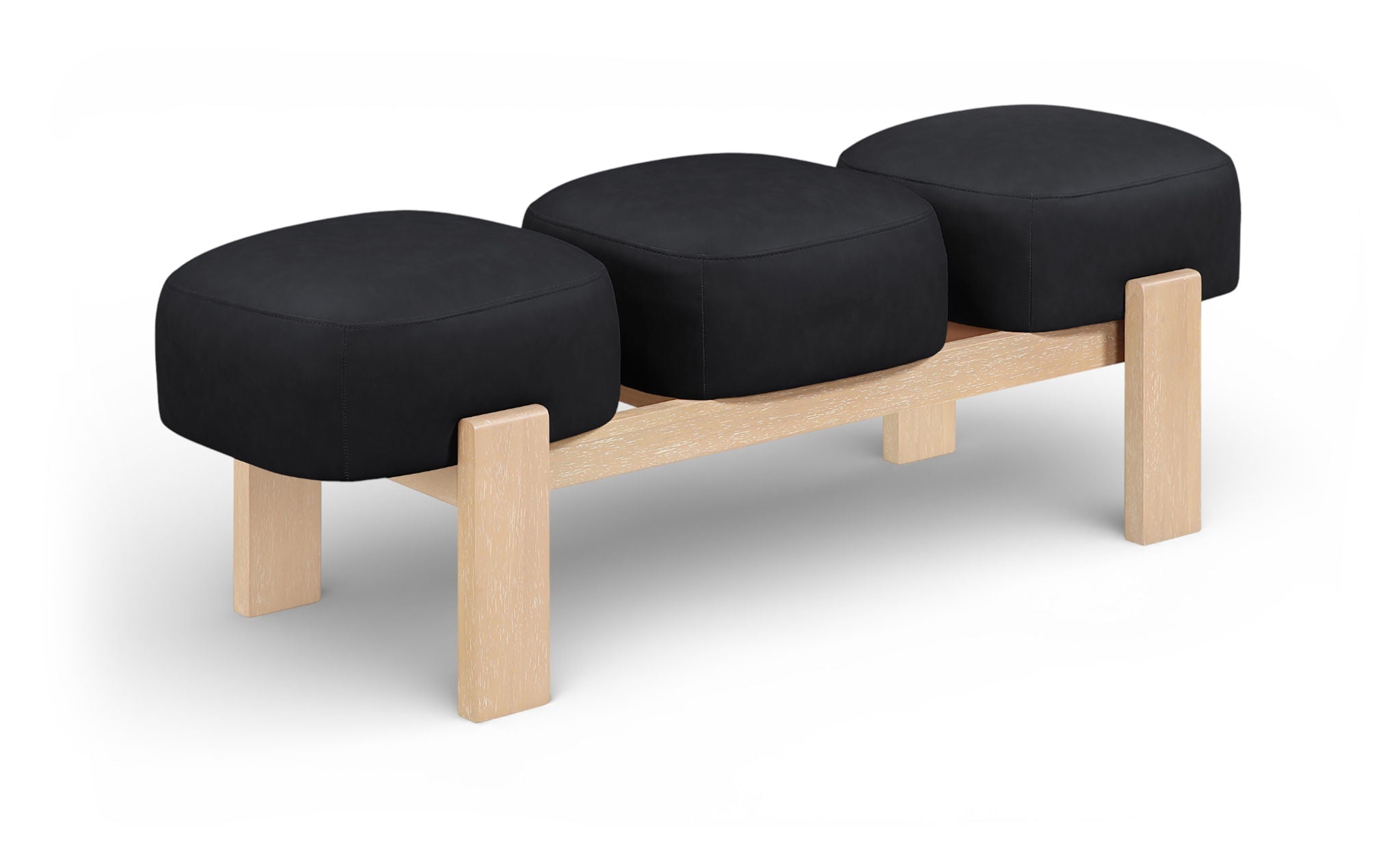 Woodcrest - Vegan Leather Upholstered Bench - Painted Natural Base - Urban Living Furniture (Los Angeles, CA)