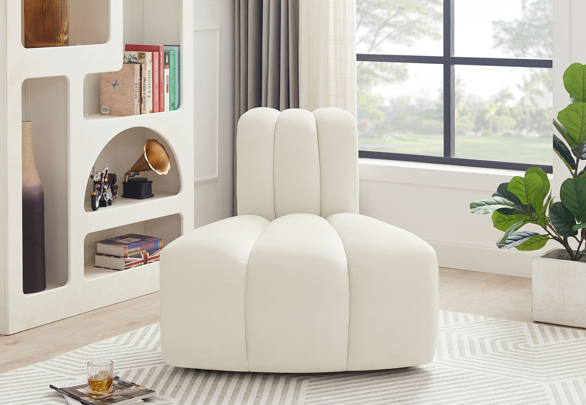 Arc - Velvet Reverse Corner Chair - Urban Living Furniture (Los Angeles, CA)