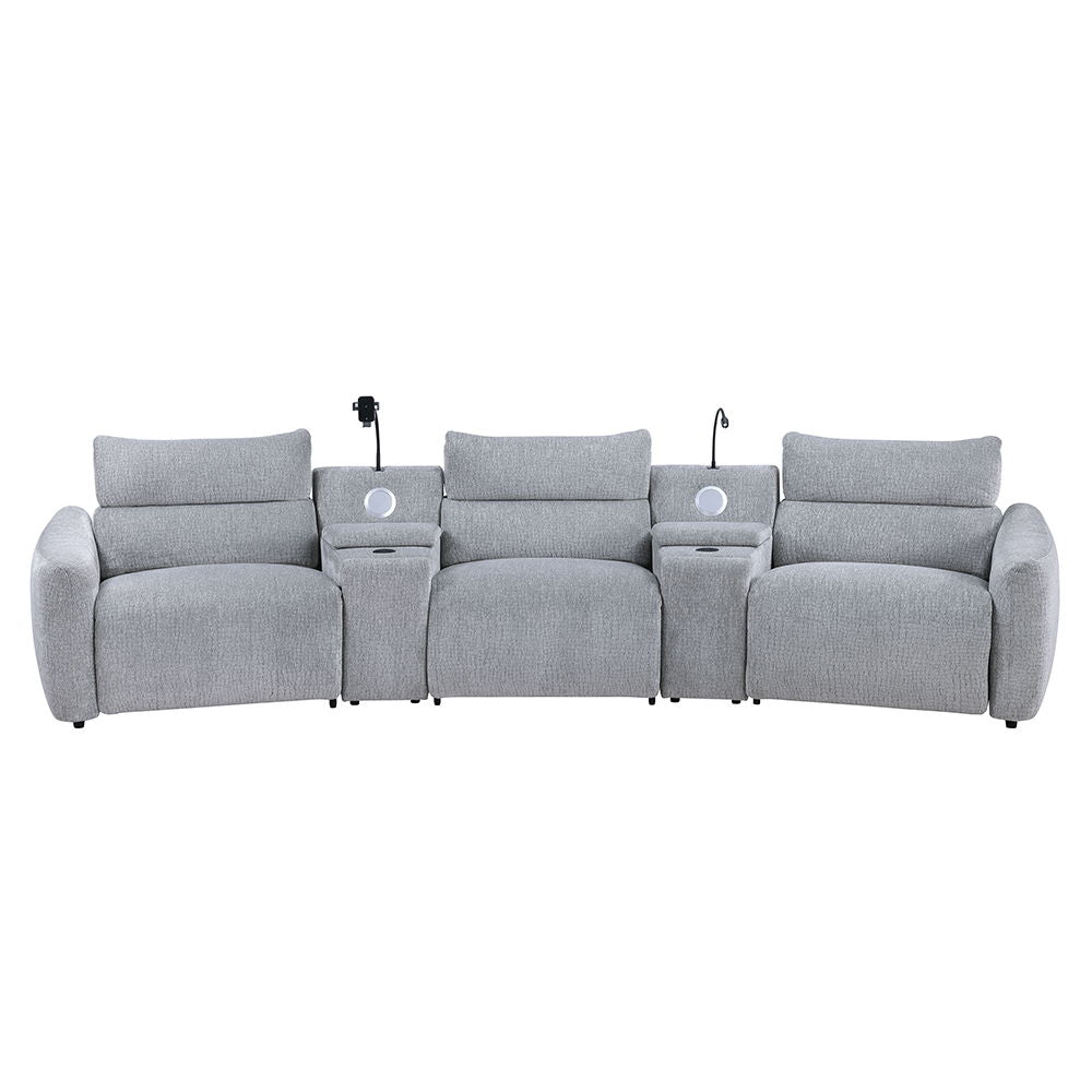 Fullar - LAF Modular Power Motion Recliner - Light Gary Chenille - Urban Living Furniture (Los Angeles, CA)