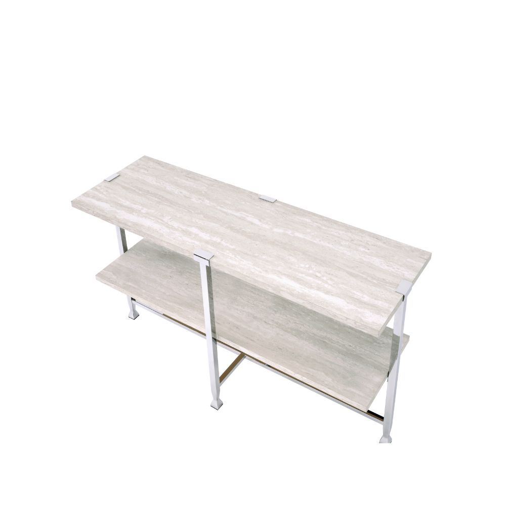 Brecon - Accent Table - White Oak & Chrome - Urban Living Furniture (Los Angeles, CA)