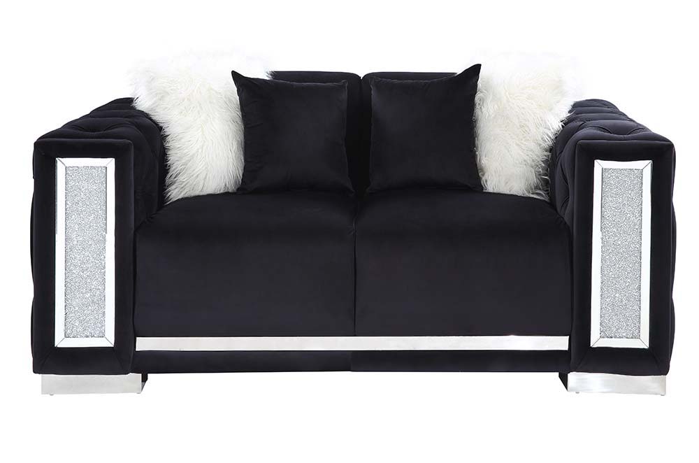 Trislar - Loveseat - Black Velvet - Urban Living Furniture (Los Angeles, CA)