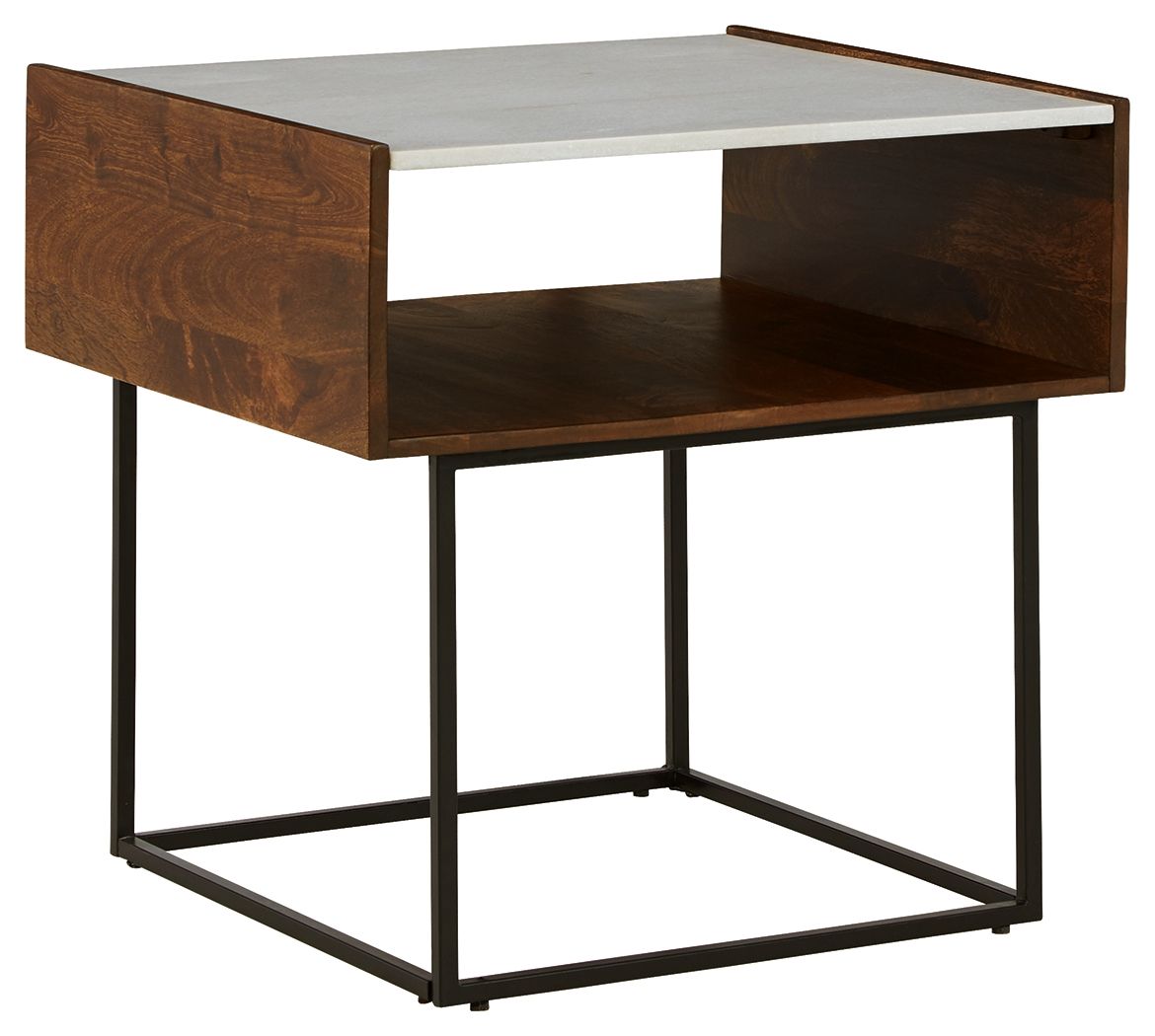 Rusitori - Brown / Beige / White - Rectangular End Table - Urban Living Furniture (Los Angeles, CA)